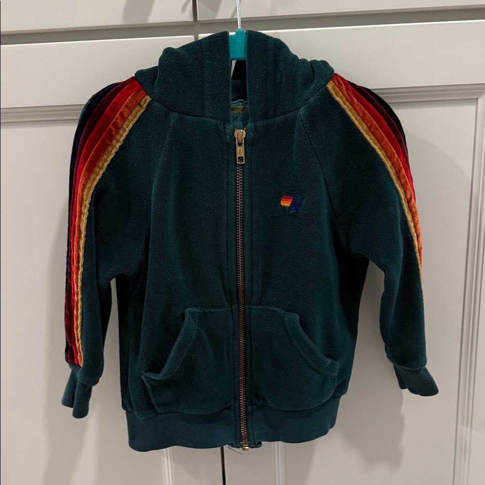 Aviator Nation Kids Hoodie with Rainbow Stripes